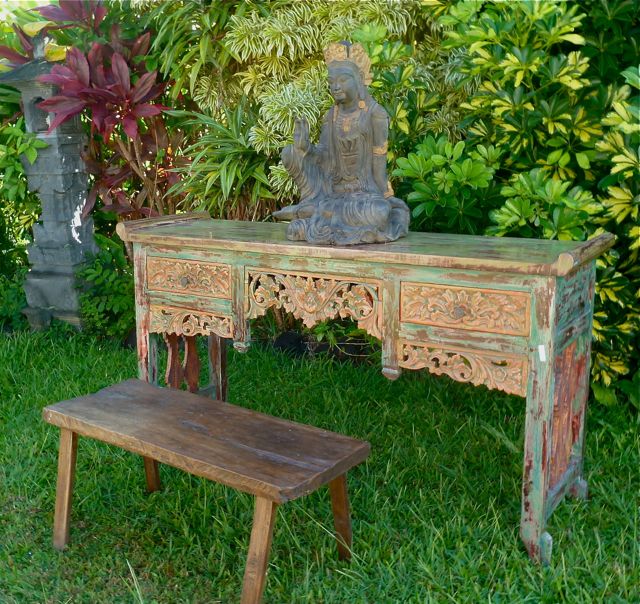 Asianartmaui.com/blog/old teak console/carved and painted